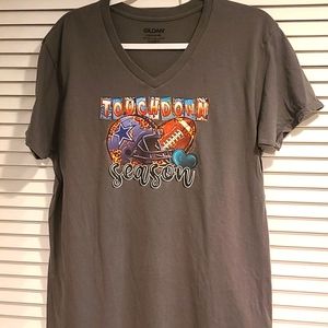 NFL FOOTBALL Dallas Cowboys T-SHIRT, Dark Gray, "TOUCHDOWN" NWOT